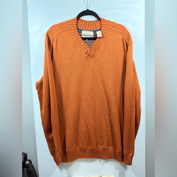 Men's Riggins Size XXL V-Neck Sweater - Orange - Picture 2 of 6